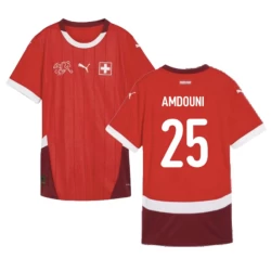 Amdouni #25 Nogometni Dresovi Švicarska UEFA Euro 2024 Domaći Dres Muški