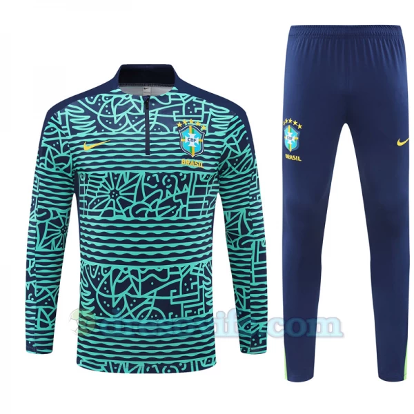 Dječji Brazil Komplet Sweatshirt za Trening 2024-25 Plava Camo