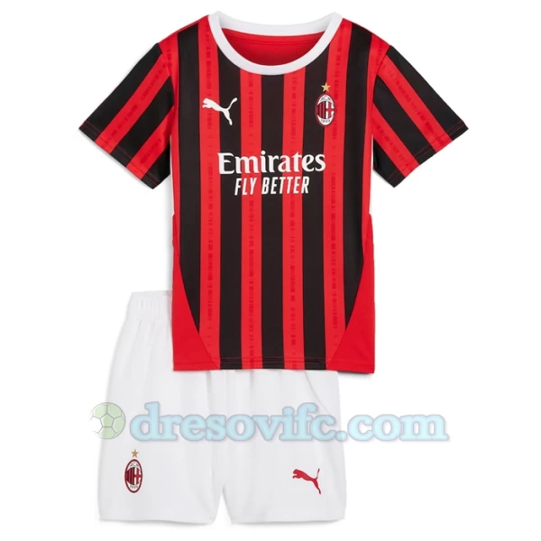 Dječji Nogometni Dresovi AC Milan 2024-25 Domaći Dres (+ kratke hlače)