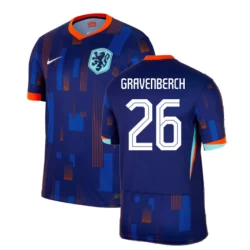 Gravenberch #26 Nogometni Dresovi Nizozemska UEFA Euro 2024 Gostujući Dres Muški