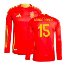 Sergio Ramos #15 Nogometni Dresovi Španjolska UEFA Euro 2024 Domaći Dres Muški Dugi Rukav
