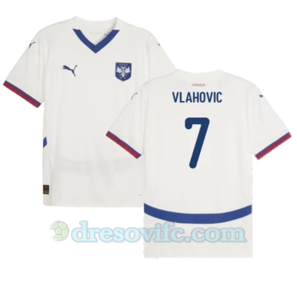 Vlahovic #7 Nogometni Dresovi Srbija UEFA Euro 2024 Gostujući Dres Muški