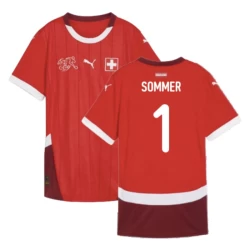 Yann Sommer #1 Nogometni Dresovi Švicarska UEFA Euro 2024 Domaći Dres Muški